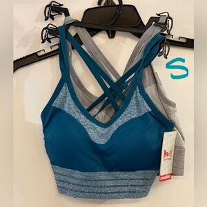 ProFit Seamless Women's Sports Bra - Teal and Gray